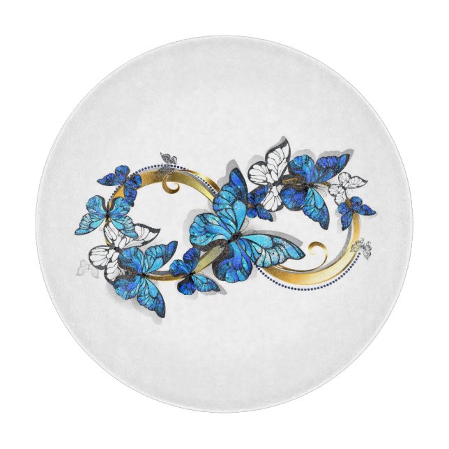 Symbol Infinity of Blue Morpho Butterflies Cutting Board (Front)