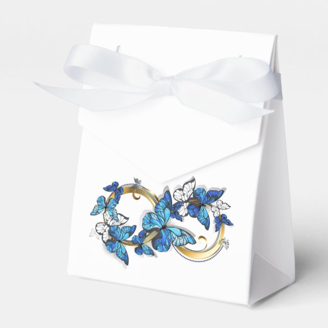 Symbol Infinity of Blue Morpho Butterflies Favour Box (Front Side)