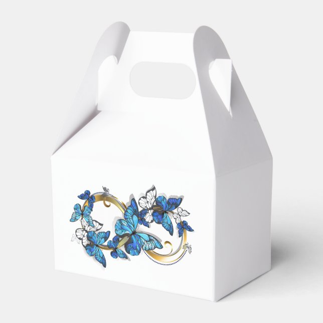 Symbol Infinity of Blue Morpho Butterflies Favour Box (Front Side)