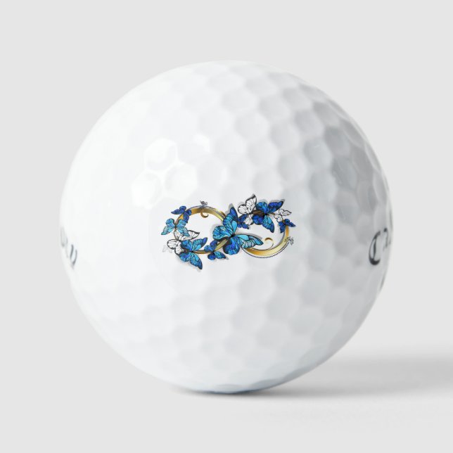 Symbol Infinity of Blue Morpho Butterflies Golf Balls (Front)