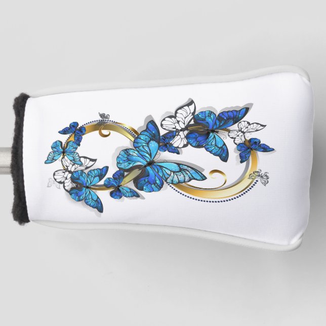 Symbol Infinity of Blue Morpho Butterflies Golf Head Cover (Front)