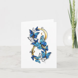 Symbol Infinity of Blue Morpho Butterflies Holiday Card
