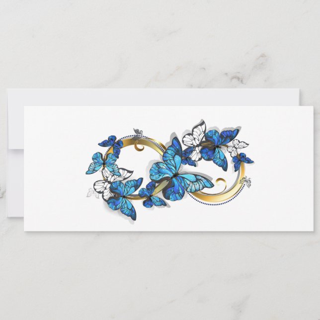 Symbol Infinity of Blue Morpho Butterflies Holiday Card (Front)