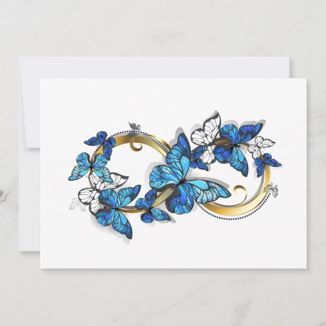 Symbol Infinity of Blue Morpho Butterflies Invitation (Front)