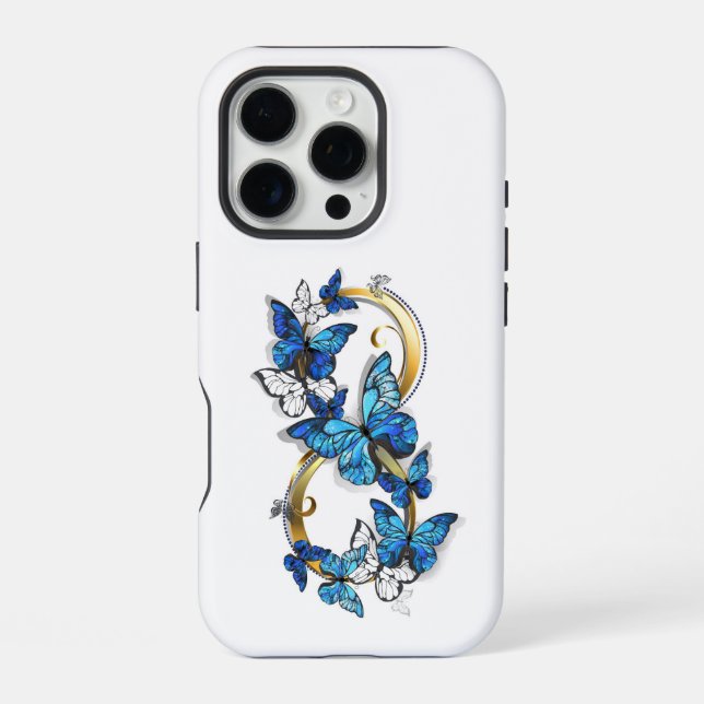 Symbol Infinity of Blue Morpho Butterflies iPhone Case (Back)