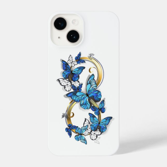 Symbol Infinity of Blue Morpho Butterflies iPhone Case (Back)