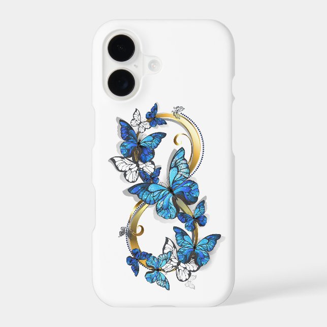 Symbol Infinity of Blue Morpho Butterflies iPhone Case (Back)
