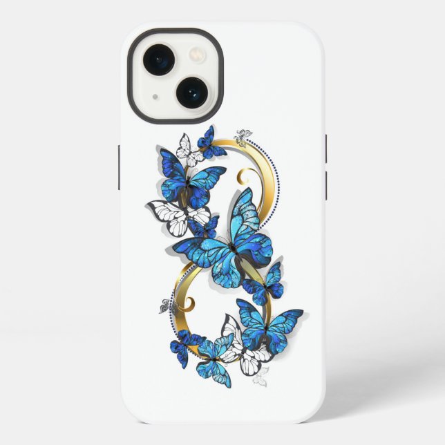 Symbol Infinity of Blue Morpho Butterflies iPhone Case (Back)