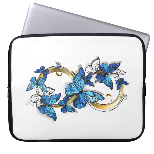 Symbol Infinity of Blue Morpho Butterflies Laptop Sleeve (Front)