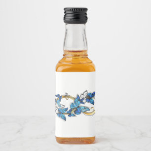 Symbol Infinity of Blue Morpho Butterflies Liquor Bottle Label