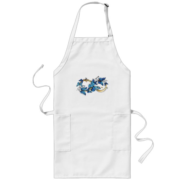 Symbol Infinity of Blue Morpho Butterflies Long Apron (Front)