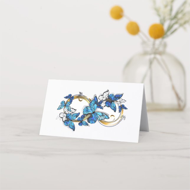 Symbol Infinity of Blue Morpho Butterflies Loyalty Card (Front)