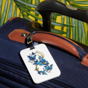 Symbol Infinity of Blue Morpho Butterflies Luggage Tag