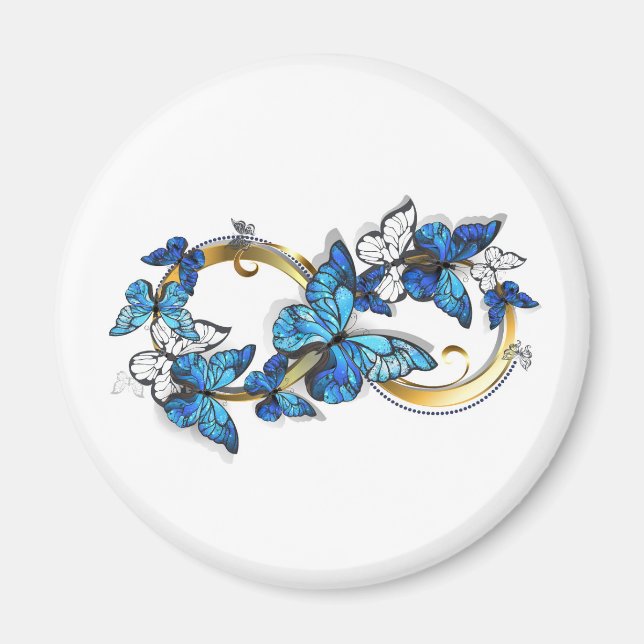 Symbol Infinity of Blue Morpho Butterflies Magnet (Front)