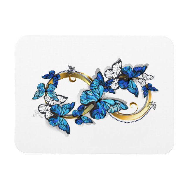 Symbol Infinity of Blue Morpho Butterflies Magnet (Horizontal)