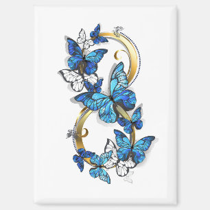 Symbol Infinity of Blue Morpho Butterflies Magnet