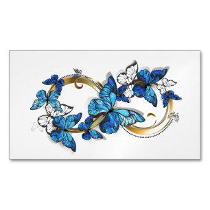 Symbol Infinity of Blue Morpho Butterflies Magnetic Business Card