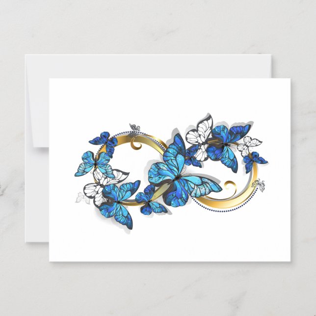 Symbol Infinity of Blue Morpho Butterflies Magnetic Invitation (Front)