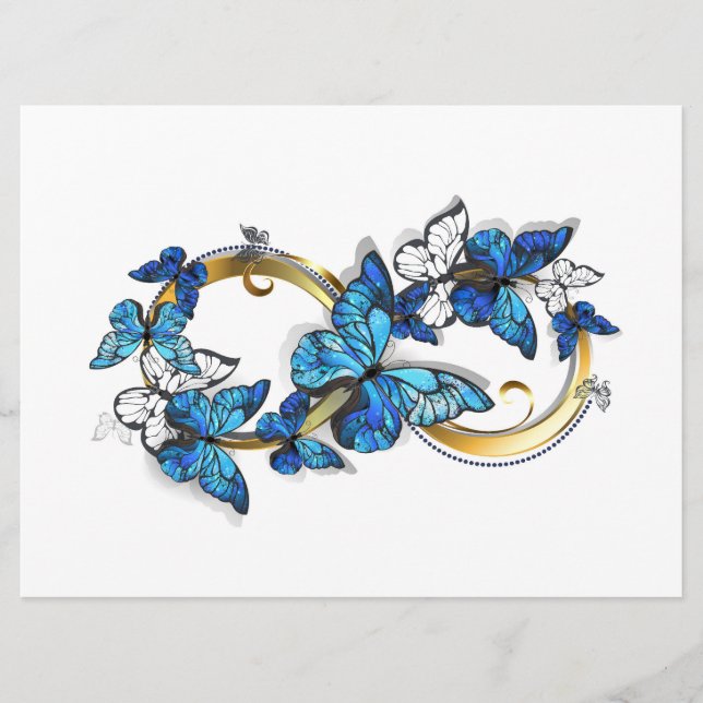 Symbol Infinity of Blue Morpho Butterflies Menu (Front)