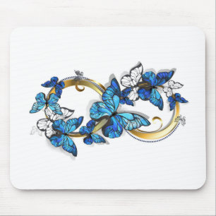 Symbol Infinity of Blue Morpho Butterflies Mouse Pad