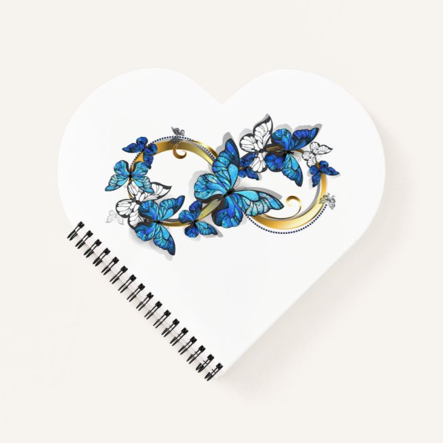 Symbol Infinity of Blue Morpho Butterflies Notebook (Front)