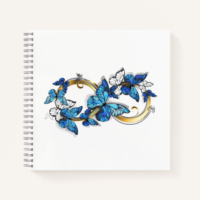 Symbol Infinity of Blue Morpho Butterflies Notebook (Front)
