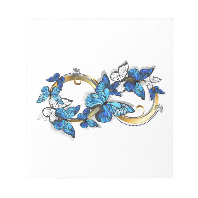 Symbol Infinity of Blue Morpho Butterflies Notepad (Front)