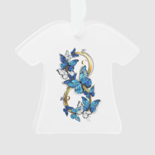 Symbol Infinity of Blue Morpho Butterflies Ornament
