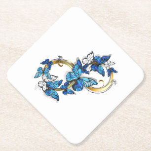 Symbol Infinity of Blue Morpho Butterflies Paper Coaster