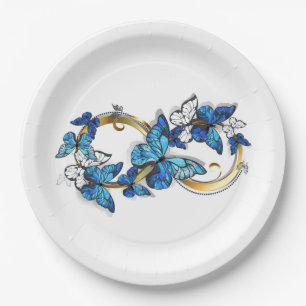 Symbol Infinity of Blue Morpho Butterflies Paper Plate