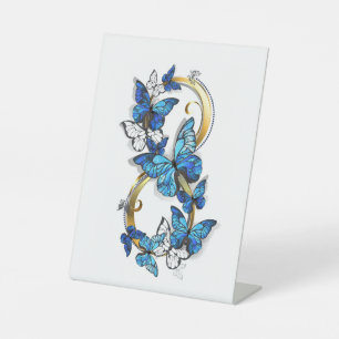 Symbol Infinity of Blue Morpho Butterflies Pedestal Sign