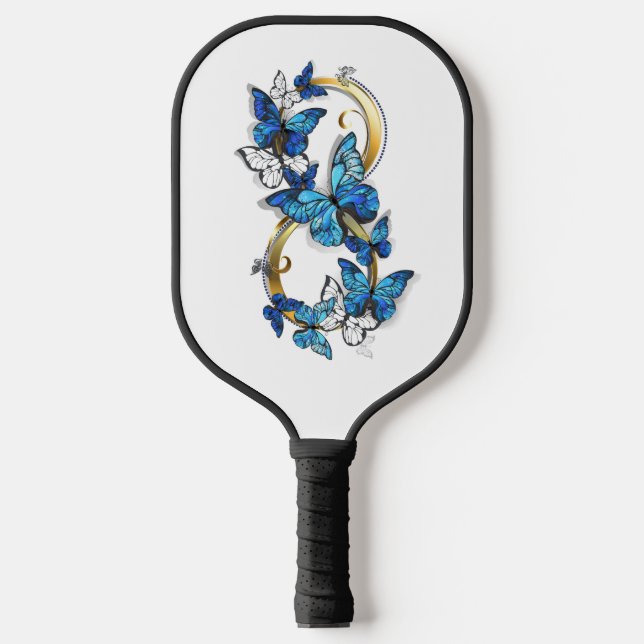 Symbol Infinity of Blue Morpho Butterflies Pickleball Paddle (Front)