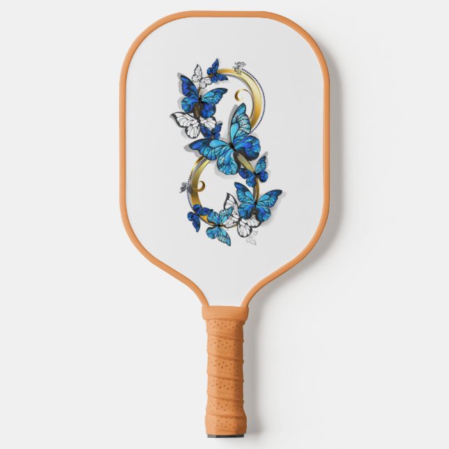 Symbol Infinity of Blue Morpho Butterflies Pickleball Paddle (Front)