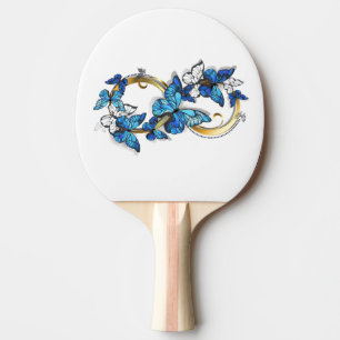 Symbol Infinity of Blue Morpho Butterflies Ping Pong Paddle