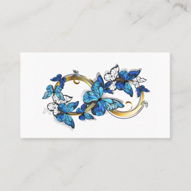 Symbol Infinity of Blue Morpho Butterflies Place Card (Front)