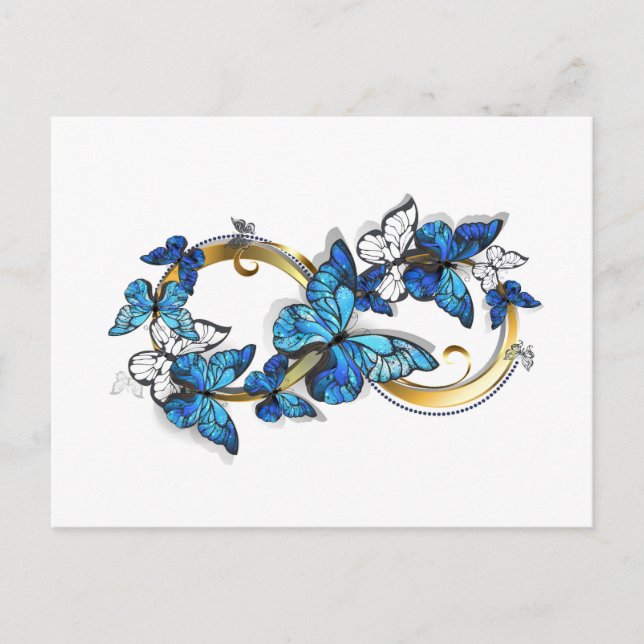 Symbol Infinity of Blue Morpho Butterflies Postcard (Front)