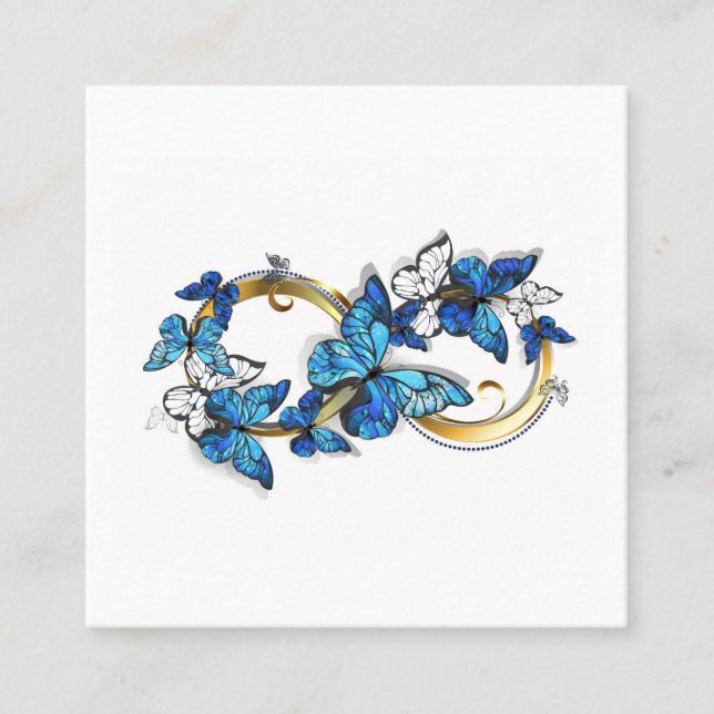 Symbol Infinity of Blue Morpho Butterflies Referral Card (Front)