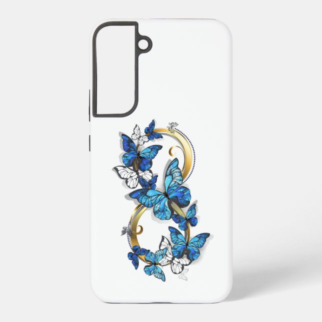 Symbol Infinity of Blue Morpho Butterflies Samsung Galaxy S22+ Case (Back)