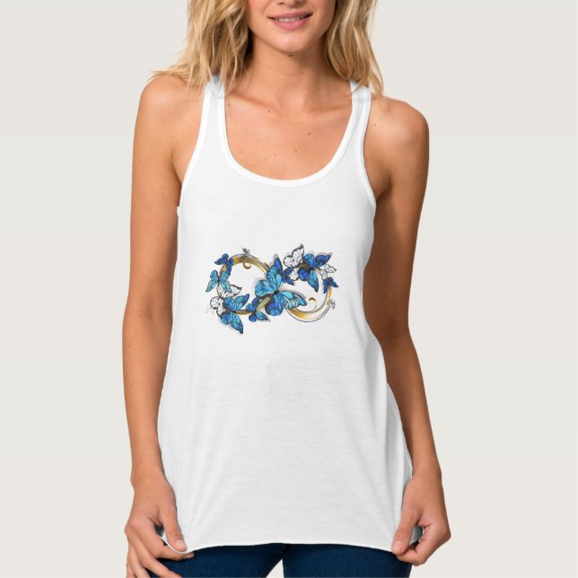 Symbol Infinity of Blue Morpho Butterflies Singlet (Front)