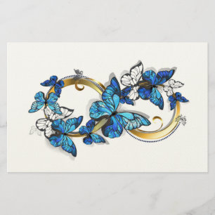 Symbol Infinity of Blue Morpho Butterflies Stationery