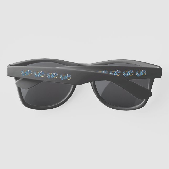 Symbol Infinity of Blue Morpho Butterflies Sunglasses (Back)