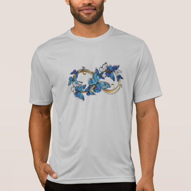 Symbol Infinity of Blue Morpho Butterflies T-Shirt (Front)