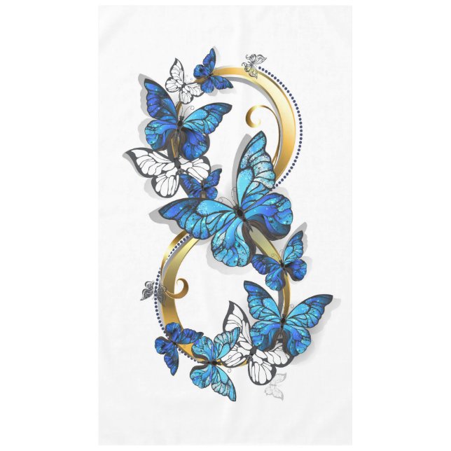 Symbol Infinity of Blue Morpho Butterflies Tablecloth (Front)
