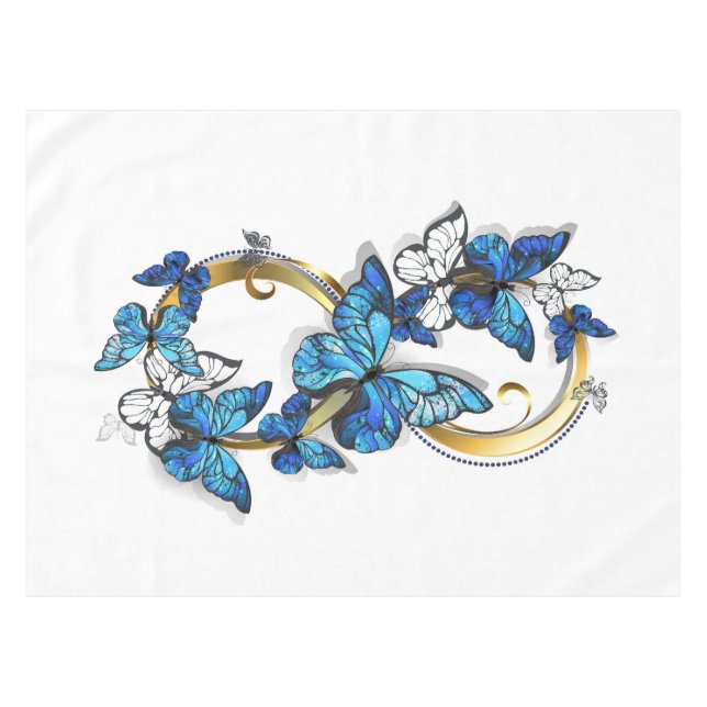Symbol Infinity of Blue Morpho Butterflies Tablecloth (Front (Horizontal))