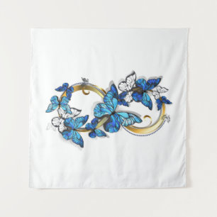 Symbol Infinity of Blue Morpho Butterflies Tapestry