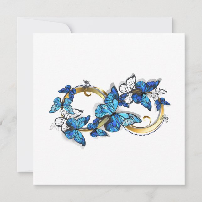 Symbol Infinity of Blue Morpho Butterflies Thank You Card (Front)