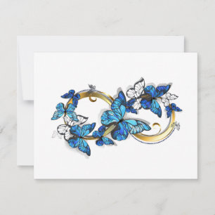 Symbol Infinity of Blue Morpho Butterflies Thank You Card