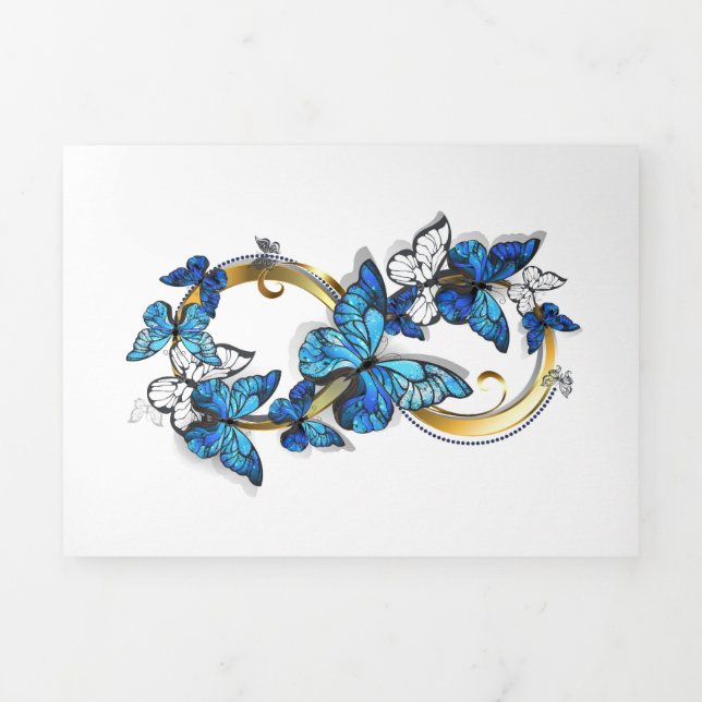 Symbol Infinity of Blue Morpho Butterflies Tri-Fold Announcement (Cover)