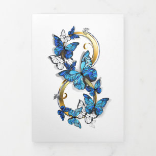 Symbol Infinity of Blue Morpho Butterflies Tri-Fold Card