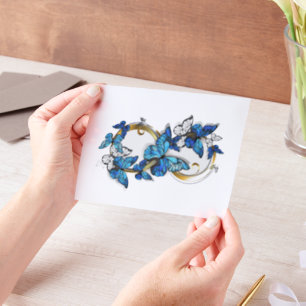 Symbol Infinity of Blue Morpho Butterflies Vellum Invitations